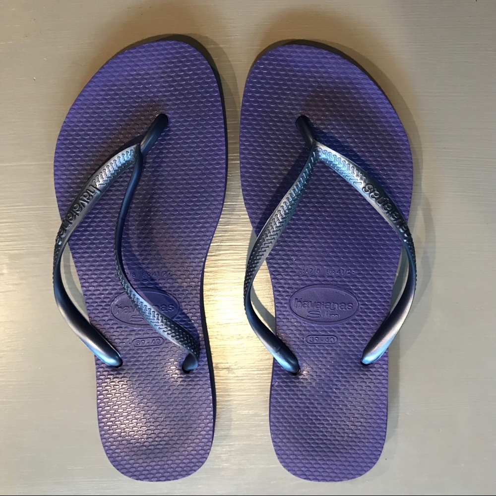 HAVAIANAS Slim Purple Flip Flops 39-40 (US 7/8)